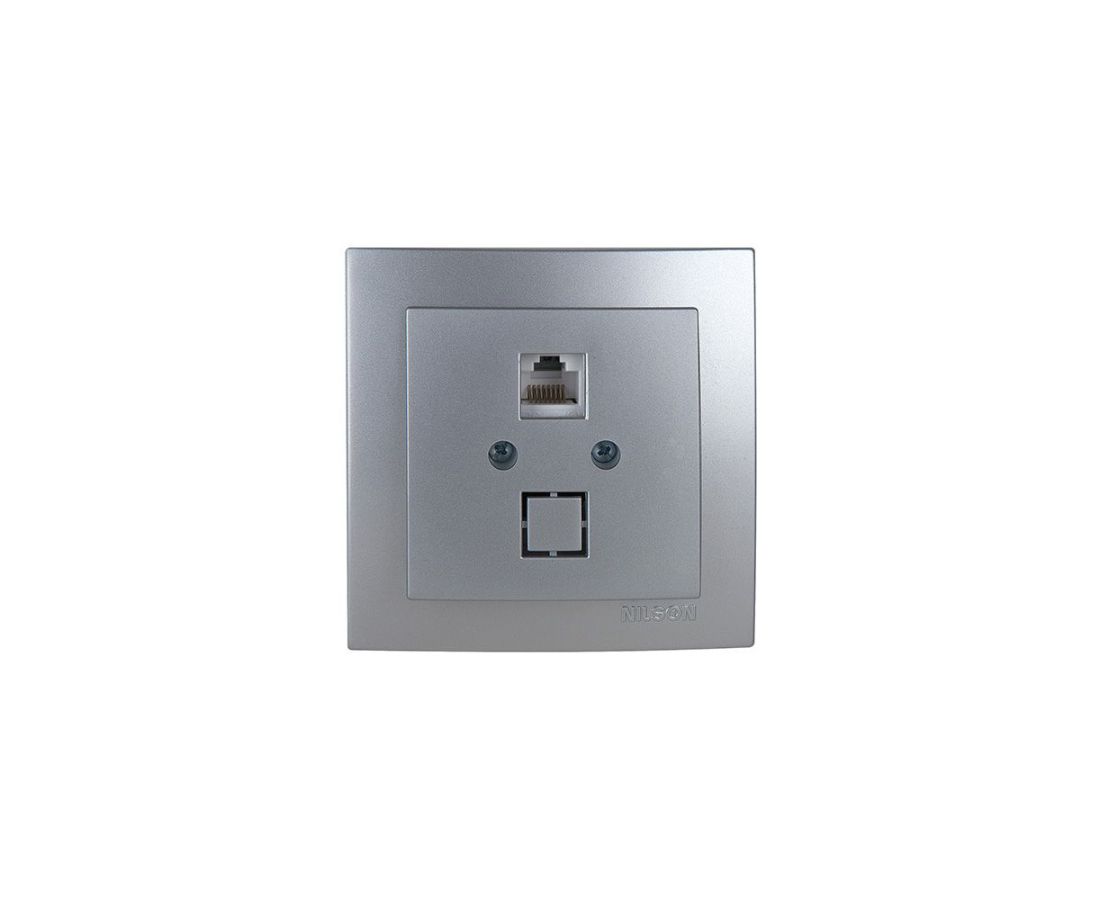 როზეტი ინტერნეტის CAT5 touran silver - 24131044 — როზეტები და ჩამრთველები